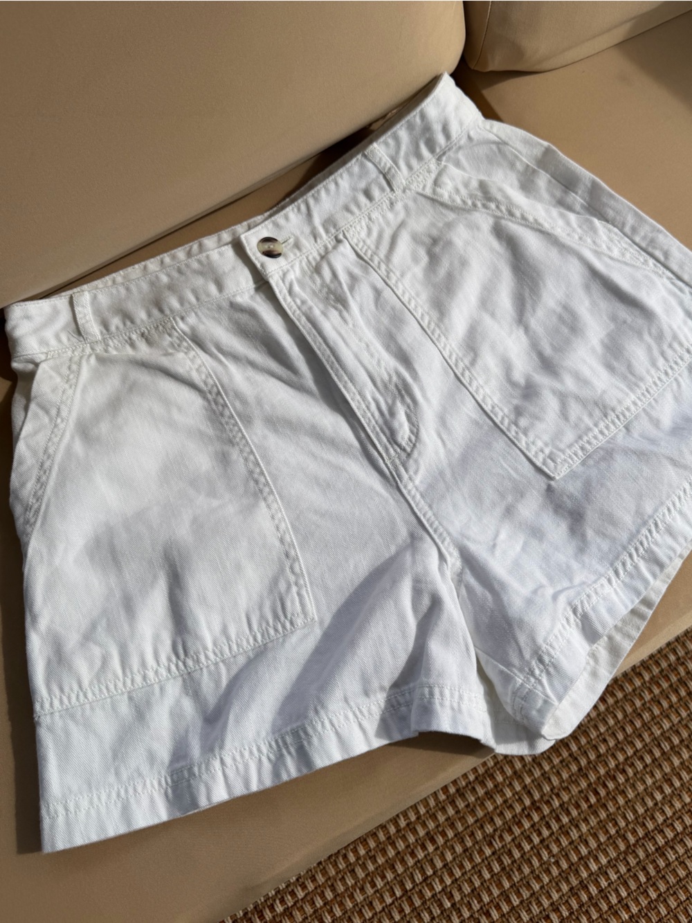 Banana Republic White High-Rise Bermuda Shorts